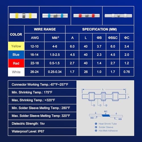800pcs Waterproof Solder Seal Wire Connectors – Heat Shrink Self 800PCS