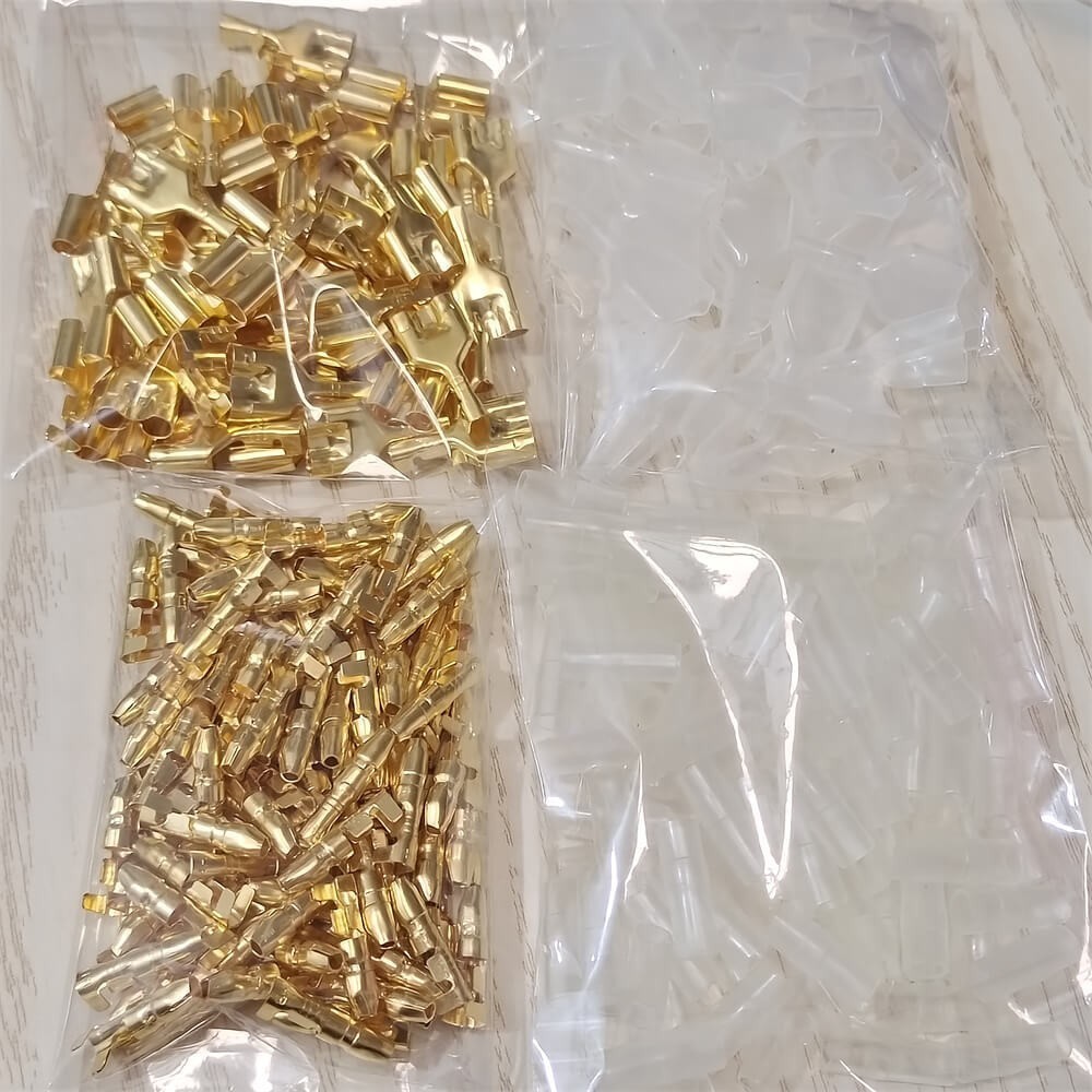 300x Male Female Double Bullet Connector 4.0mm Wire Terminal Insulated Sleeve US