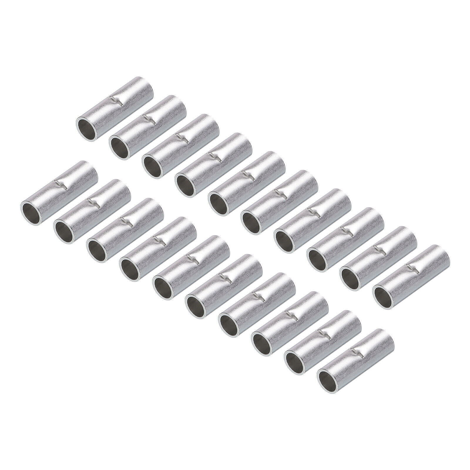 50Pcs 8 AWG Bare Copper Ferrule Butt Wire Connectors Crimp Splice Terminals
