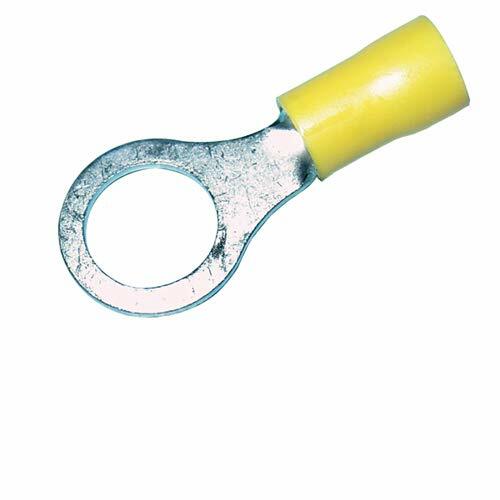 Ring Terminal Vinyl Insulated 3/8” Yellow 12-10 Gauge – 50PK