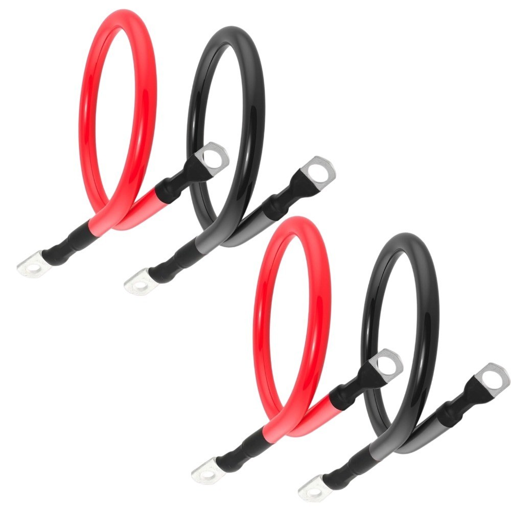 18in 4 AWG Battery Cable with 3/8 inch Lugs for RVs Campers Cars – 2 Pairs