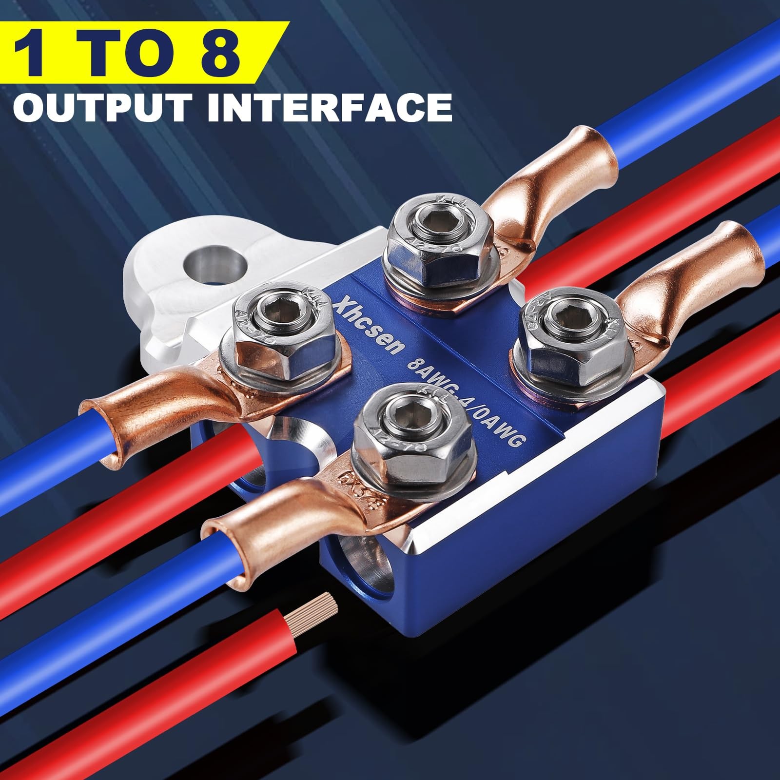 8Way Battery Terminal Connectors Heavy Duty 8AWG To 4/0 AWG Universal Post