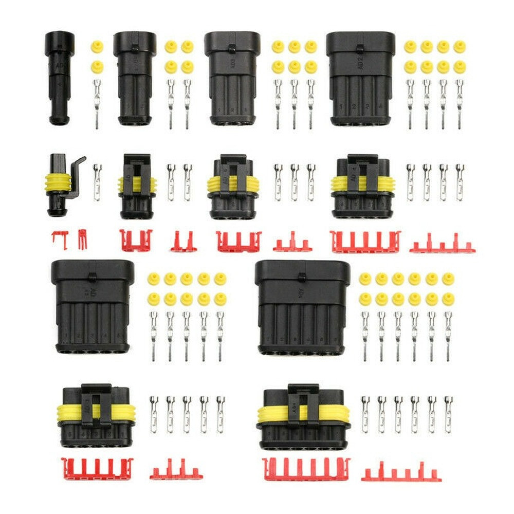 708PCS 1-6 Pin Way Car Automotive Waterproof Electrical Wire Connector Plug Set