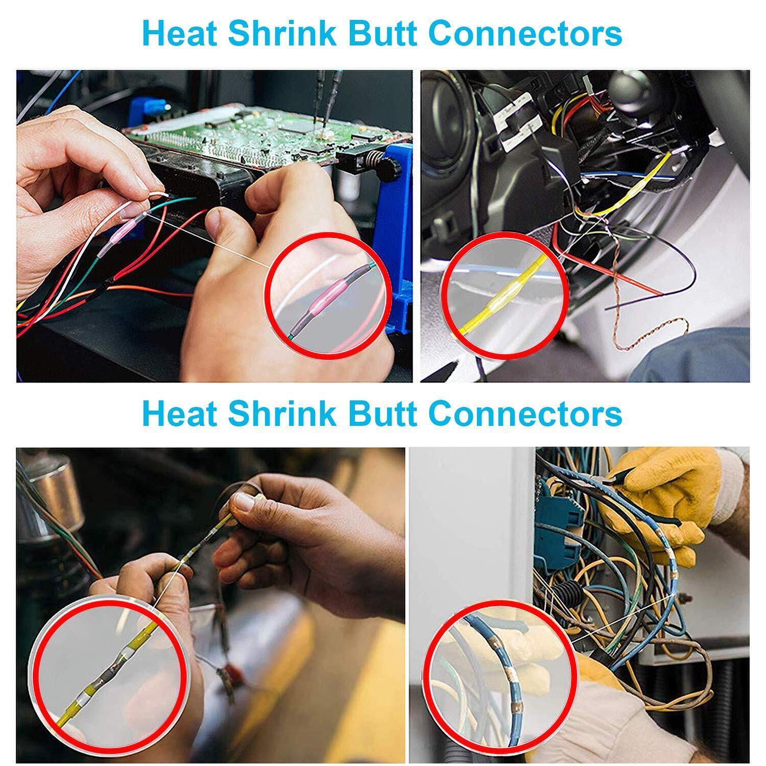 50Pcs 26-10 AWG Solder Seal Sleeve Heat Shrink Butt Wire Connectors Terminals
