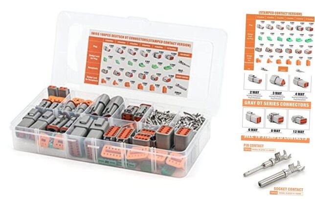 Deutsch DT Series Connector Assortment, Size 16 2,3,4,6,8,12 PIN(2 Pairs)