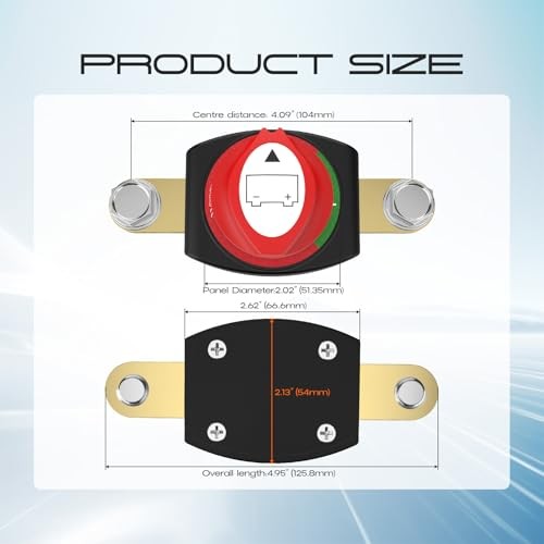 Side Post Battery Disconnect Switch, Battery Cut Off Switch 12 Side Post 275A