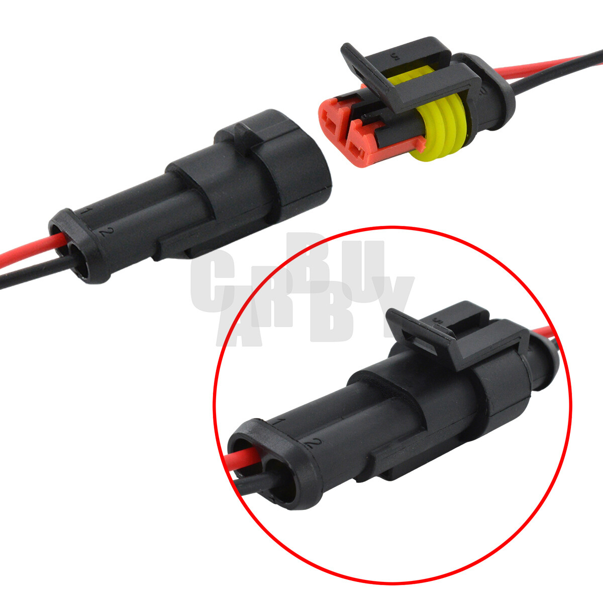 10 Sets 2-Pin Way Car Waterproof Male Female Electrical Wire Connector Plug Kit