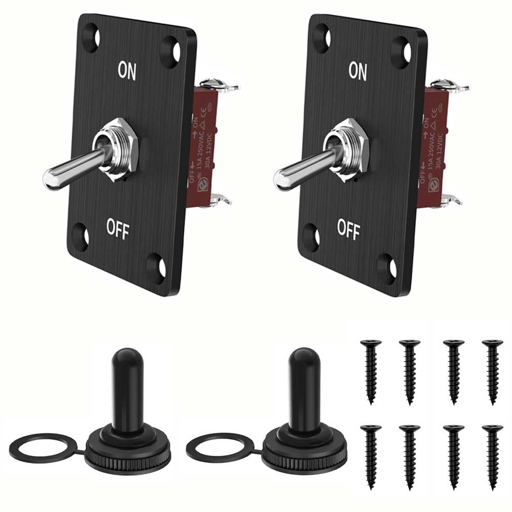 2set Heavy Duty Toggle Switch SPST 2 Pin On-Off Amp 30A 12VDC/15A 250/20A 125VAC