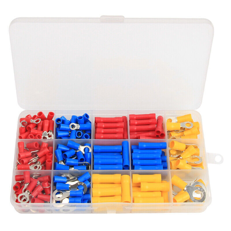 300/222PCS Insulated Assorted Electrical Wire Connectors Crimp Terminals Set Kit