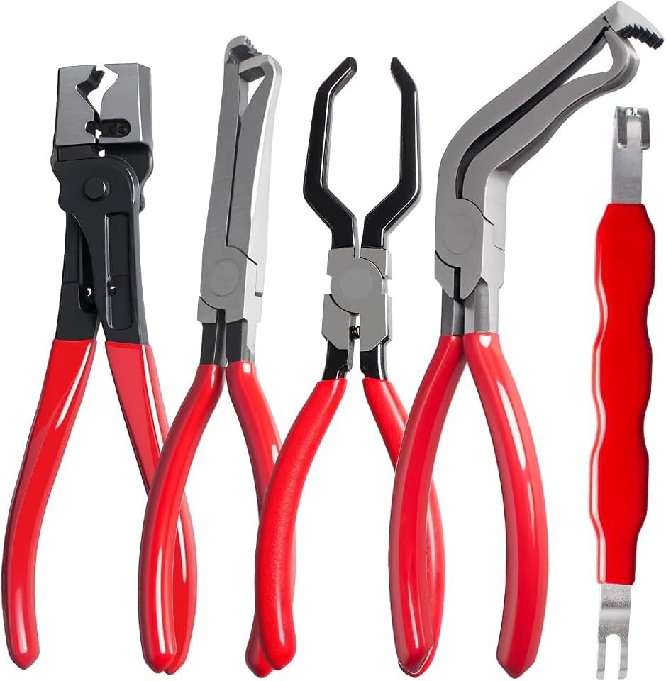 5 Piece Automotive Electrical Plug Connector Disconnect Hose Clamp Pliers Tools