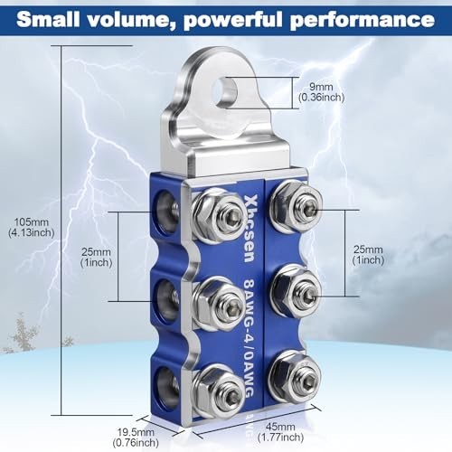 Heavy Duty Battery Terminal Connectors Positive Negative Set 8AWG-4/0 AWG