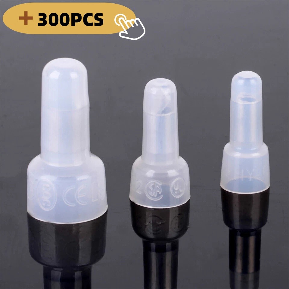 300PCS Closed End Crimp Cap12-10 16-14 22-18 AWG Gauge Wire Connector Terminal