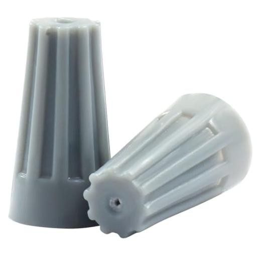 Waziaqoc 100-Pack Wire Nuts P1 22-16 AWG Grey, Twist-On Screw Connectors with