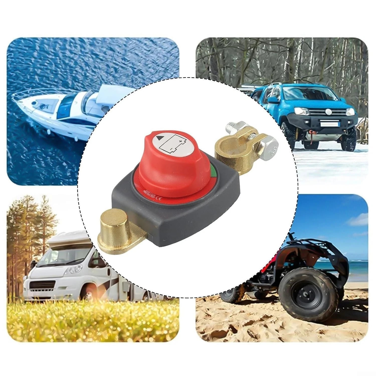 US Post Battery Disconnect Switch 12-48V Marine Battery Cut-Off Switch Isolator