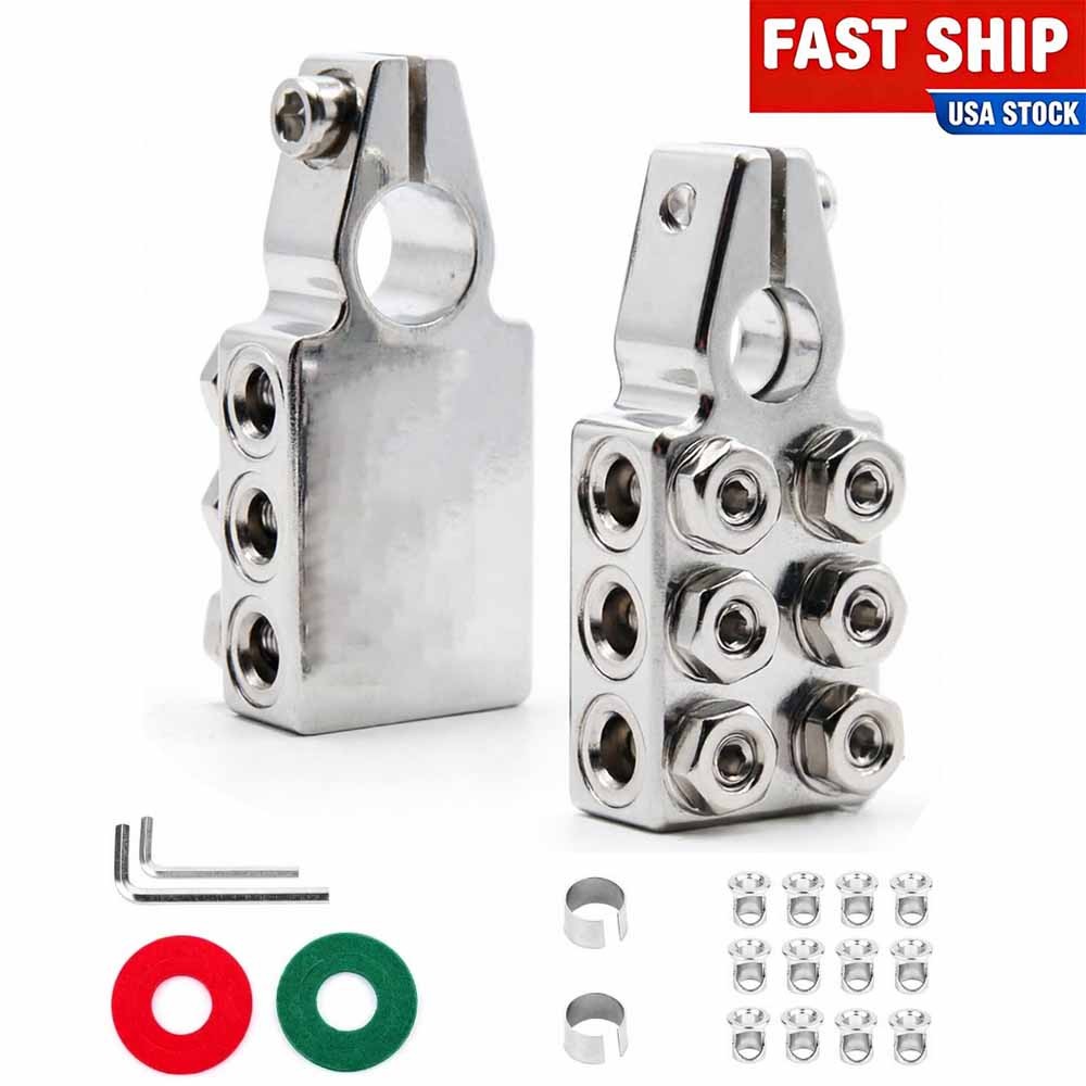Battery Terminal Connector 12 Way Connectors 8awg Up To 4/0xl Awg Gauge Positive
