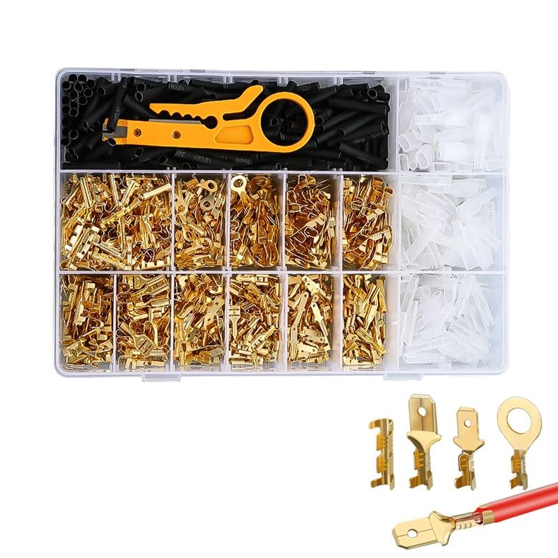 1050 PCS 2.8/4.8/6.3mm Crimp Terminals Insulated Male and Female Wire