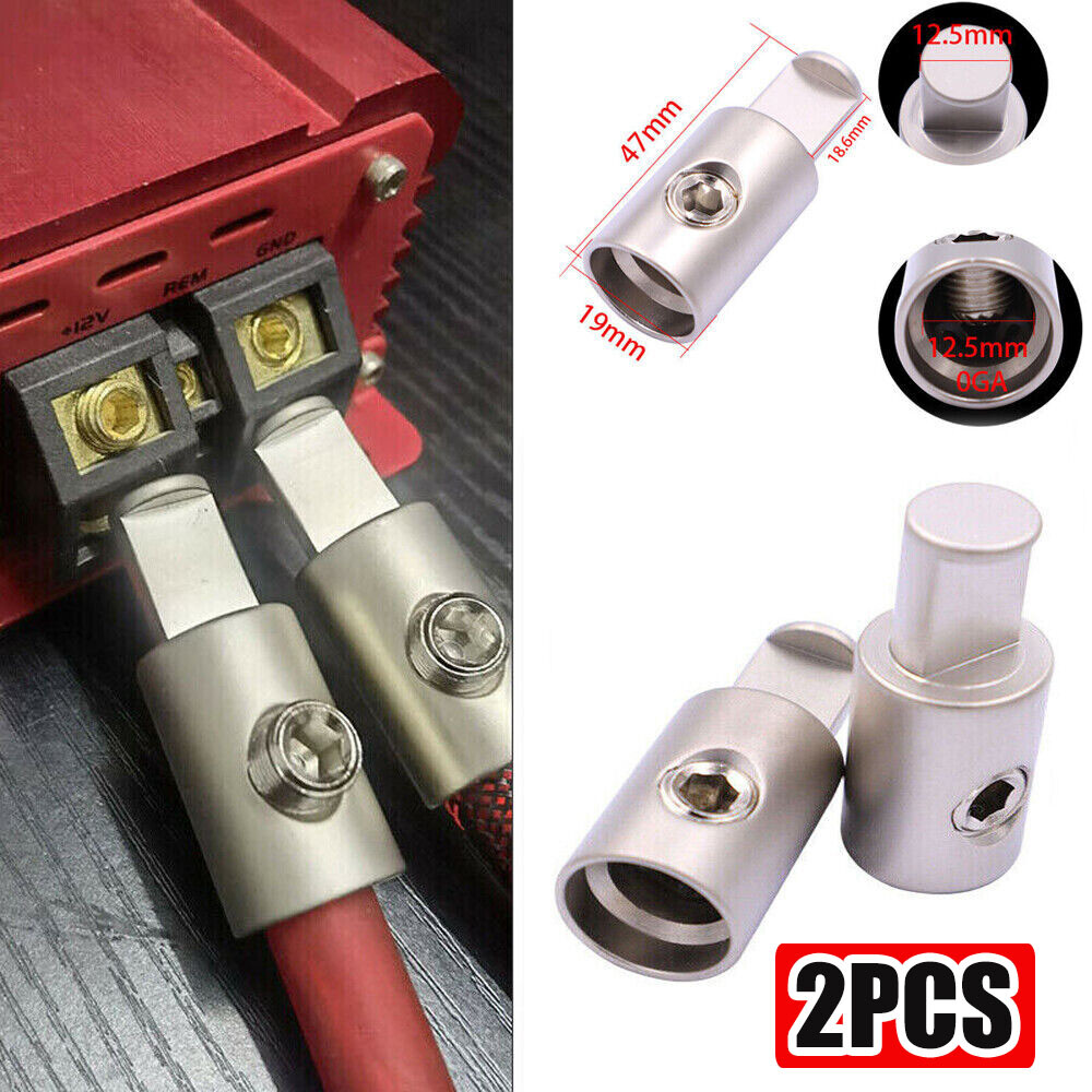 2X Car Audio AMP 1/0 Gauge Power Ground Wire Pin AWG Terminal Input Wire Reducer