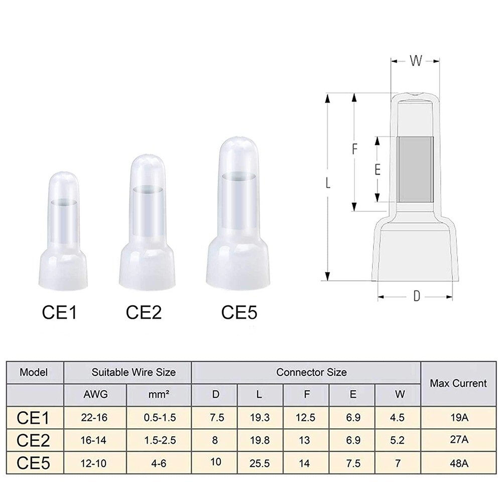 700/300PCS Closed End Crimp Cap Terminal Wire Connector 22-18 16-14 12-10AWG Kit
