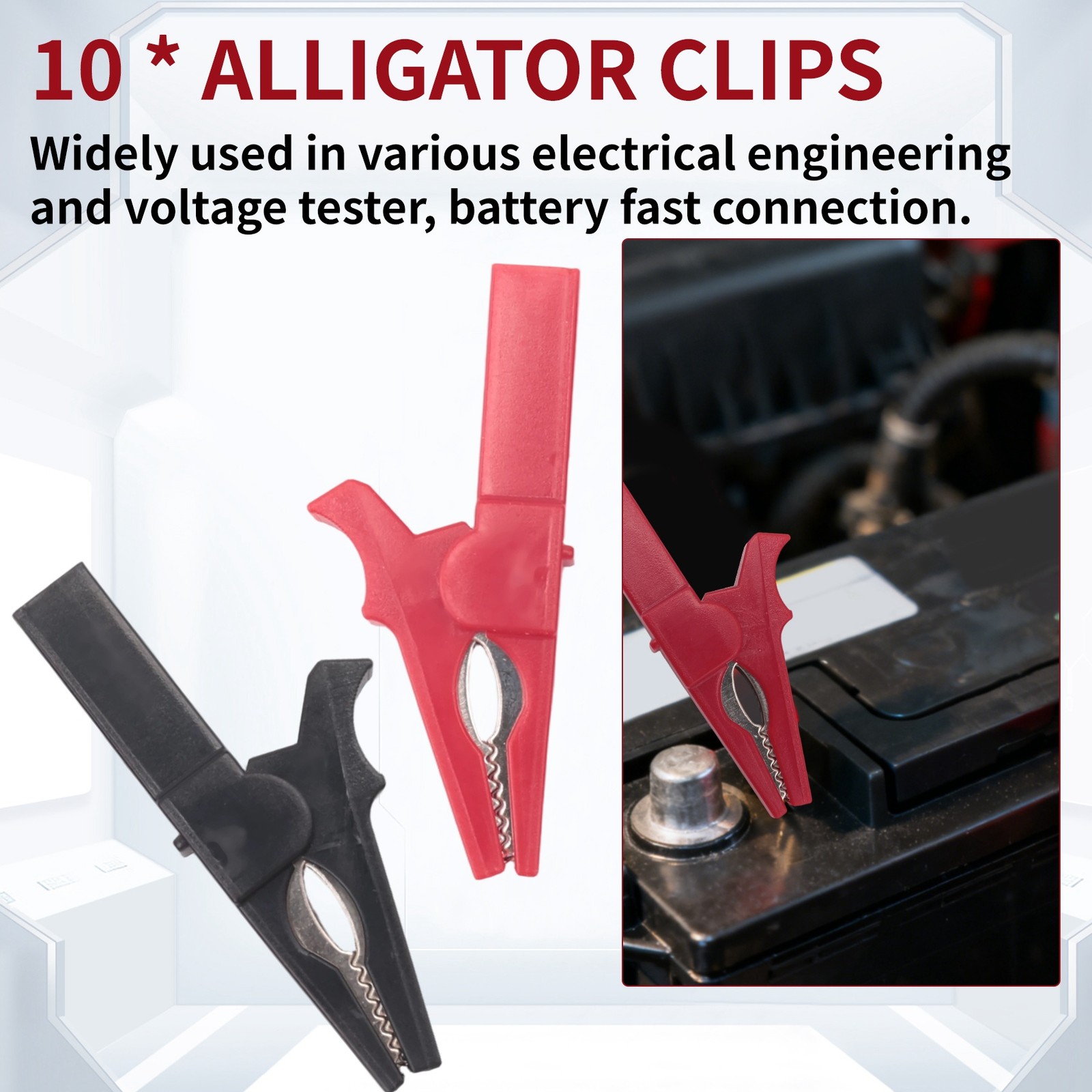 10Pack Clips 1000V 32A Heavy Duty Full Insulated Automotive Car Battery 9064