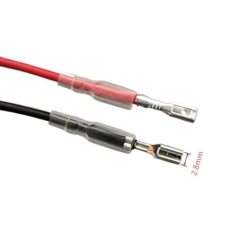 2.8mm Female Spade Crimp Terminals with Insulating Sleeve and 20cm 18AWG Red