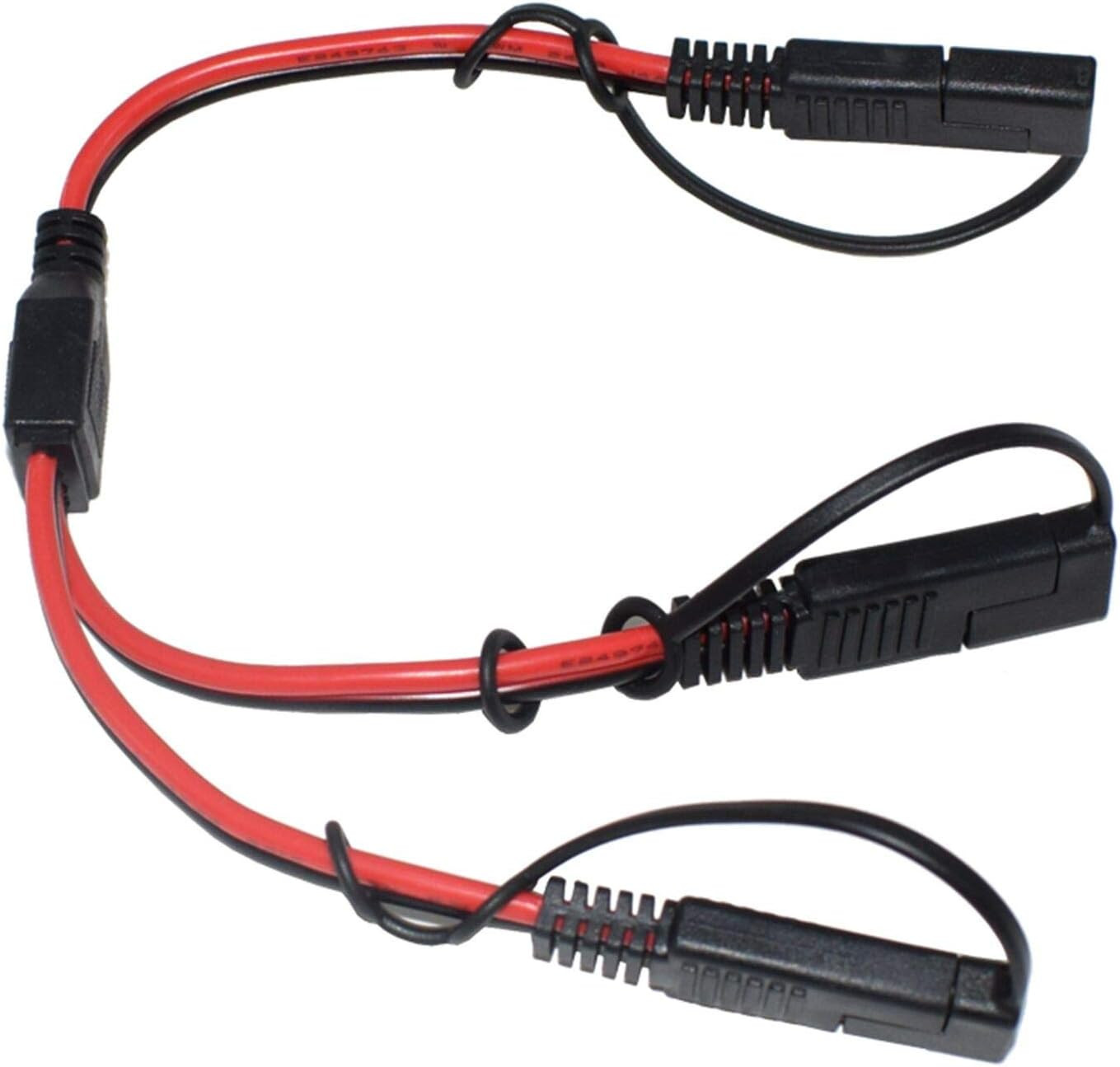 14AWG SAE DC Power Automotive Connector Cable Y Splitter 1 to 2 SAE Extension Ca