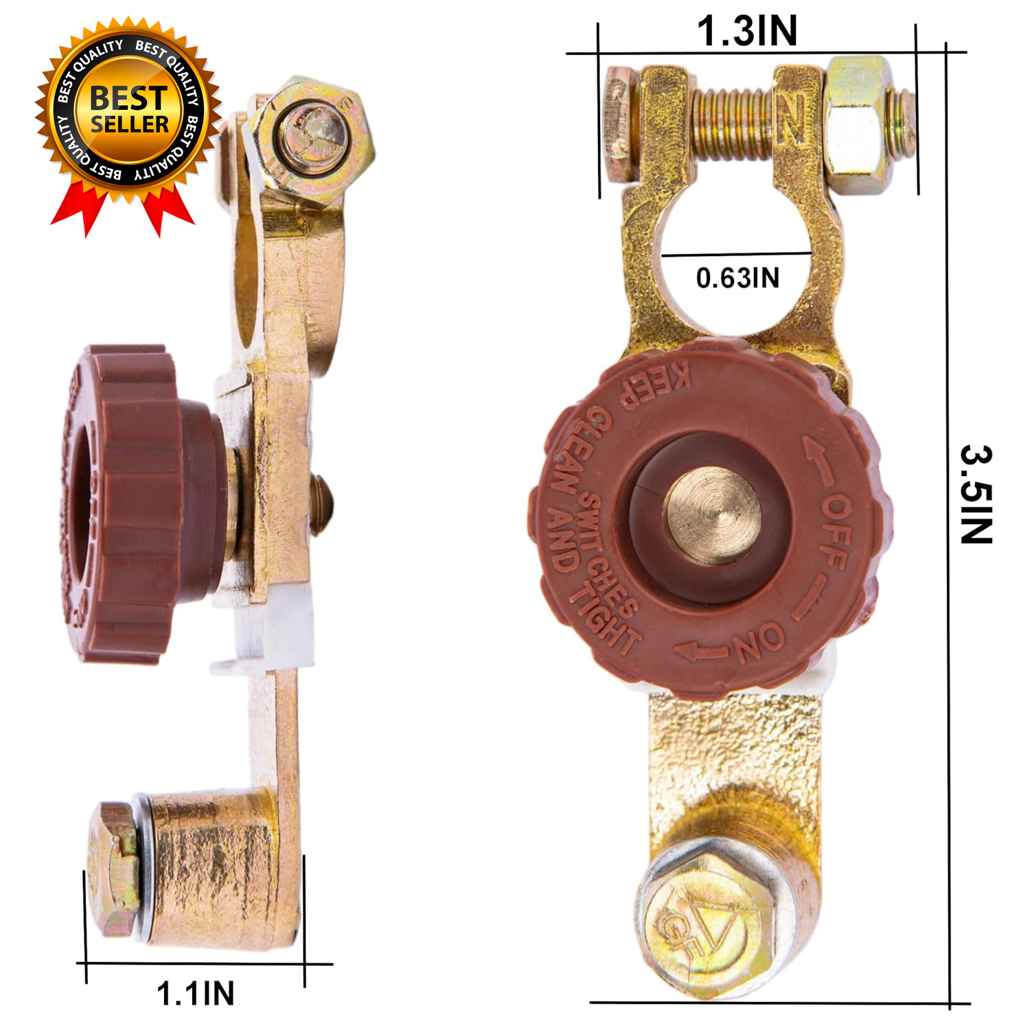 Top Post Battery Disconnect Switch with Anti-Corrosion Washers-12V/125A Quick