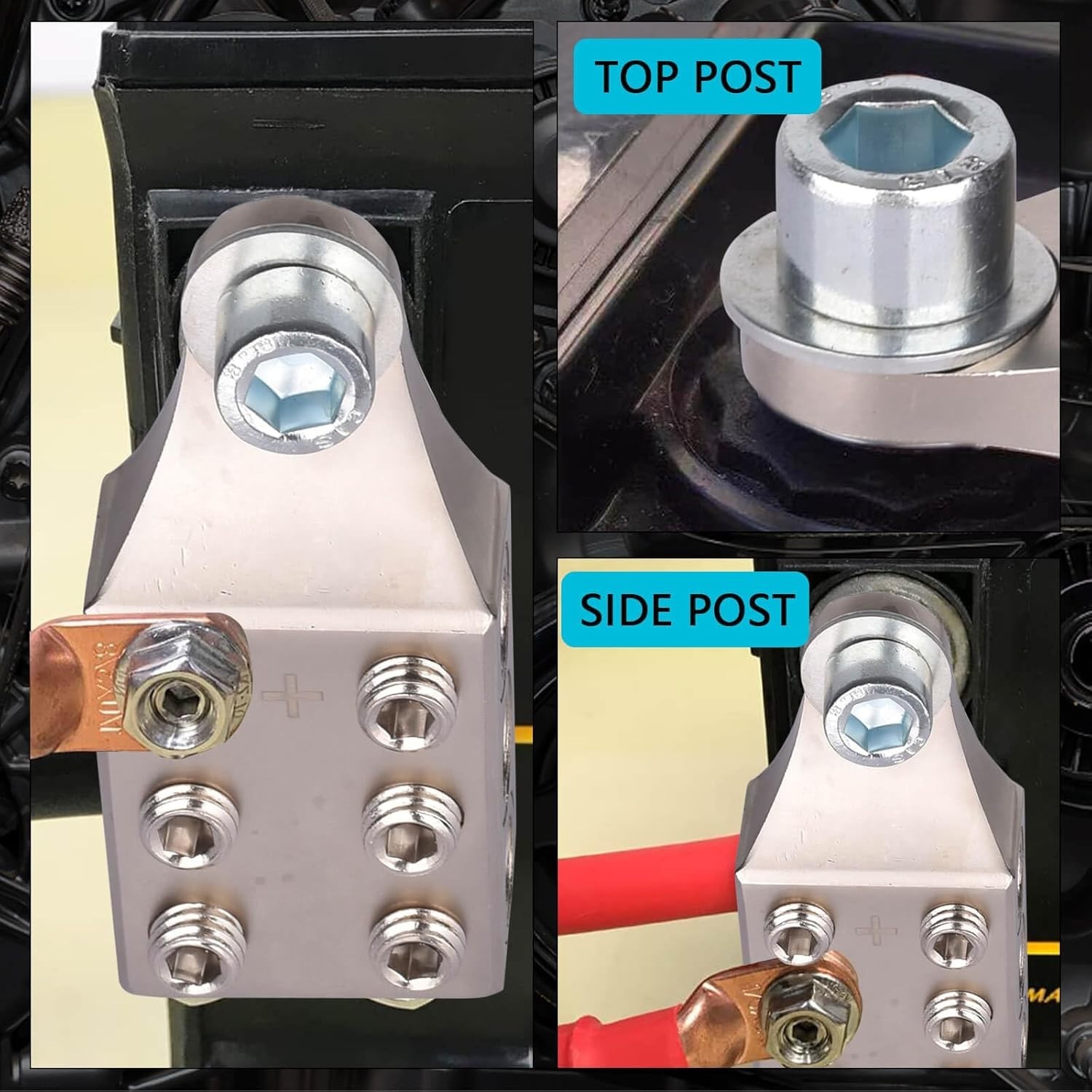 Side Post Battery Terminals 1/0-6 AWG for AGM Lead Acid Battery Lithium Battery