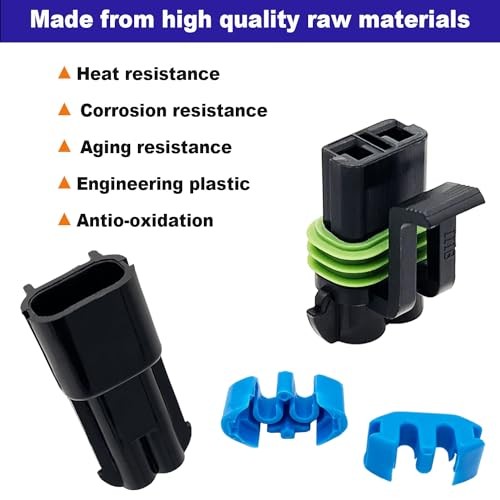 14-12 AWG 2 Pin Connector Weather Pack Connectors Kit 2 Wire 2pin/4kit/14-12AWG