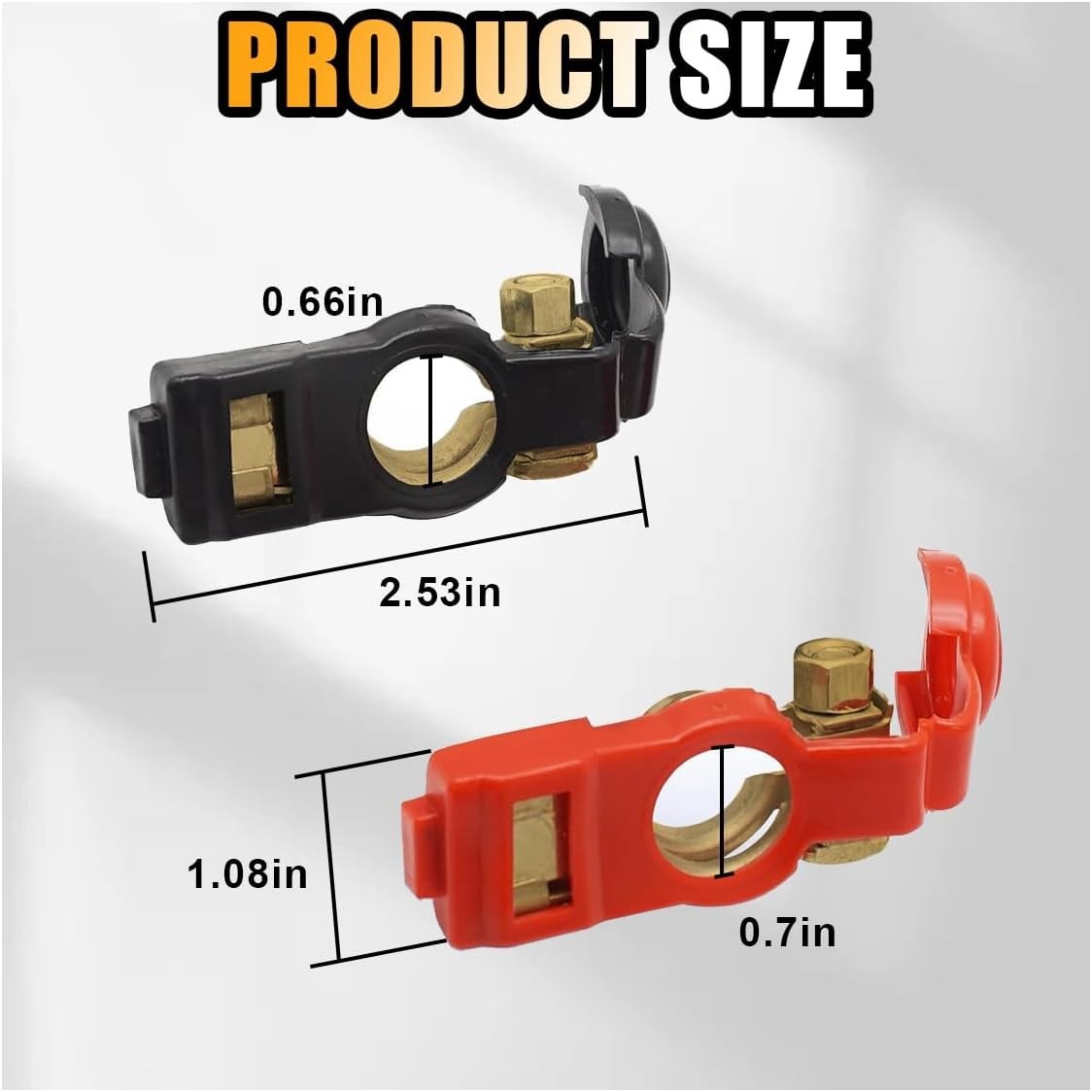 Durable Pure Brass Battery Terminal Connectors for Cars, Trucks & RVs – 1 Pair