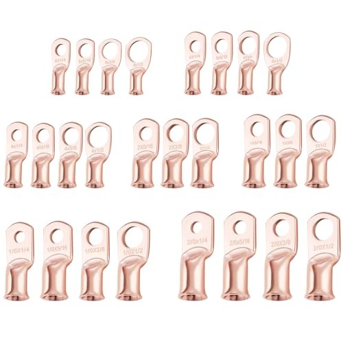 10PCS 2 AWG-5/16 Heavy Duty Battery Lugs with 3:1 Heat Shrink 2AWG-5/16″-10PCS