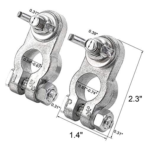 Car Battery Terminal End with Wing Nut Terminal Connectors Zinc-Alloy Clamps