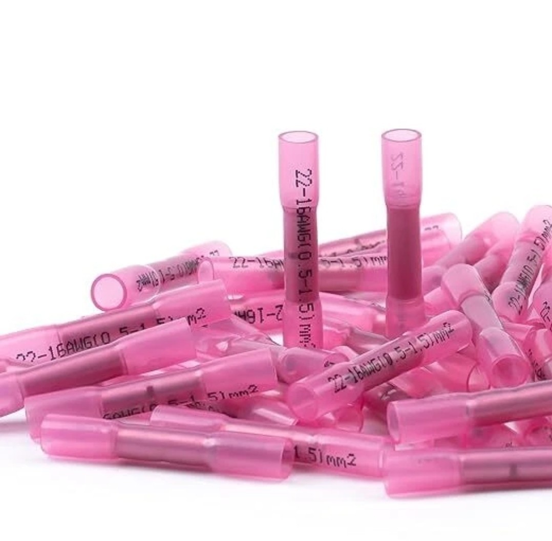 AIRIC Heat Shrink Butt Connectors 22-16 AWG, 500 Pcs Waterproof Electrical Crimp