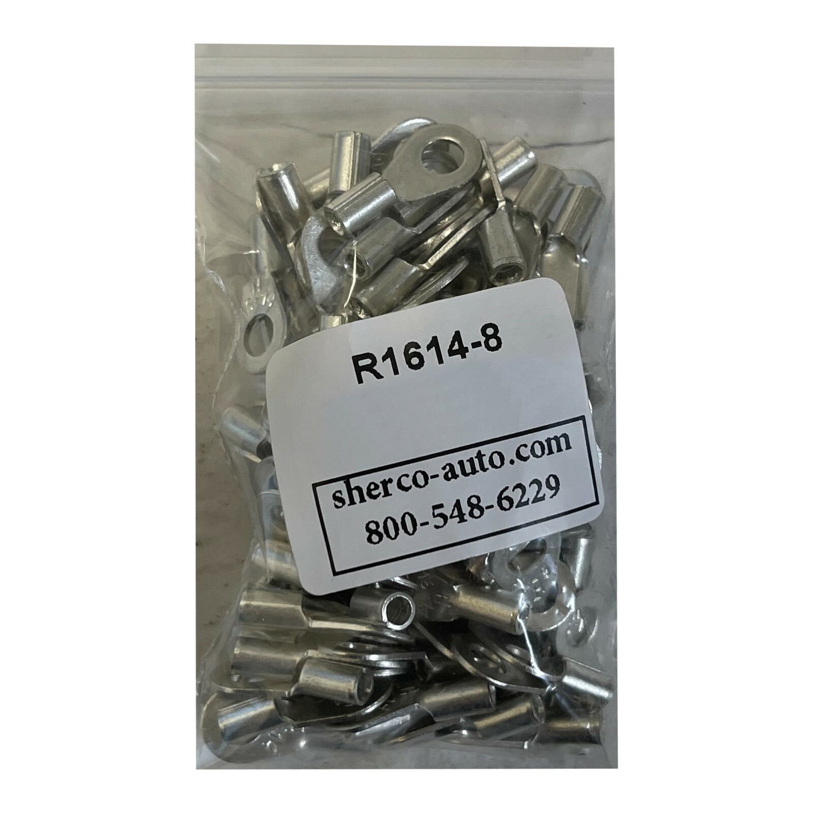 (100) Non-Insulated 16-14 Gauge #8 Ring Terminal Uninsulated Wire Connector USA