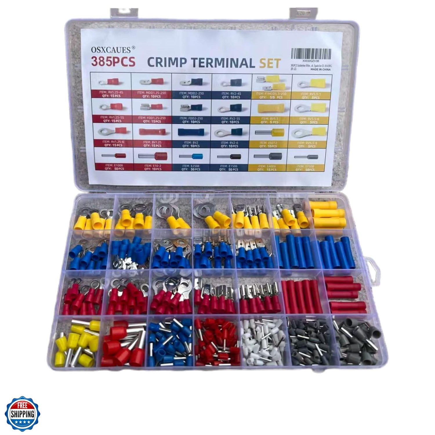 385PCS Solderless Wire connectors kit, Electrical Connector kit, Electrical T…