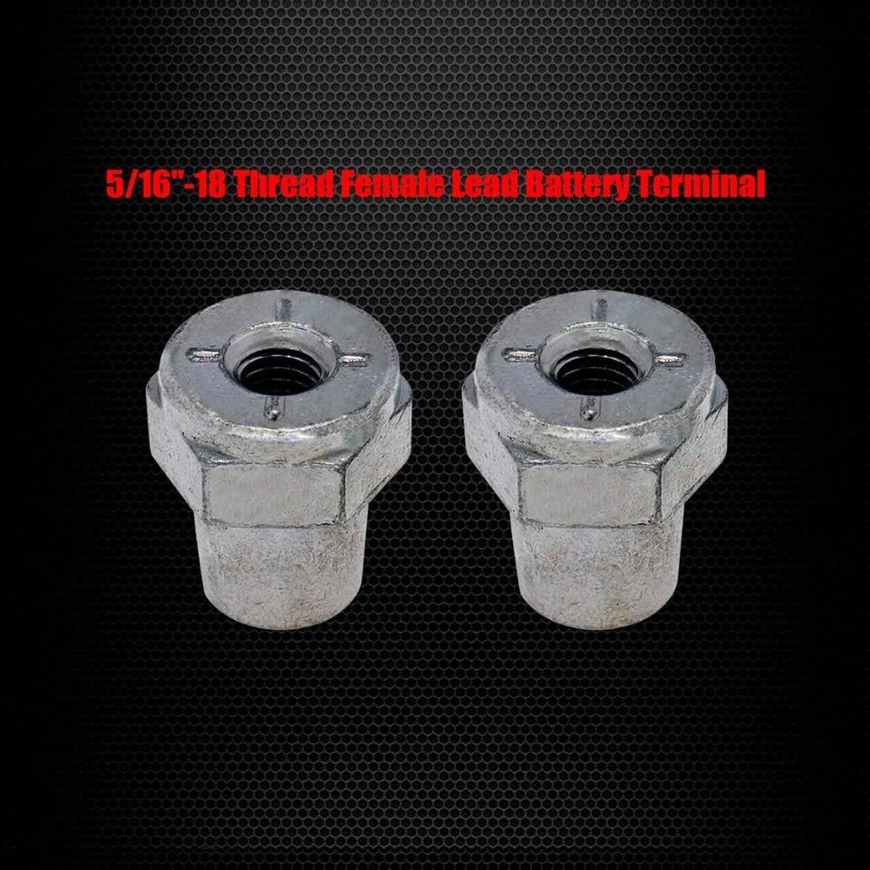 5/16″-18 Thread Battery Terminal Post Adapter Female Lead Stud Extension 2pack