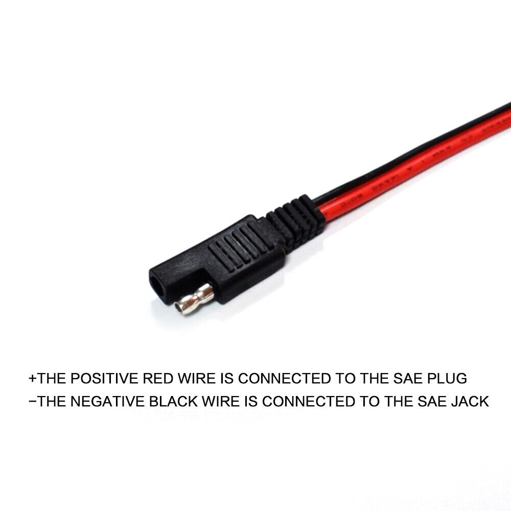 36CM 2-Pin SAE Quick Disconnect Plug to Battery Alligator Clips Cable Harness