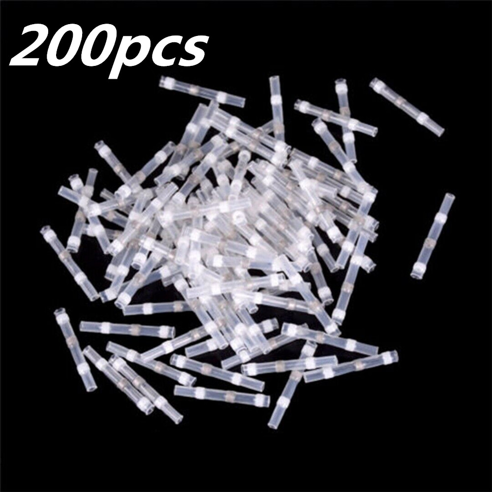 200X White 26-24AWG Waterproof Solder Sleeve Heat Shrink Wire Splice Connector