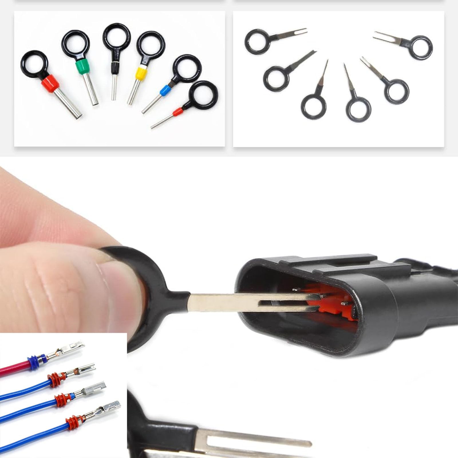 Connector Pins Kit Crimped Terminal Automotive Car Electrical 1/1.5/1.8/2.2/2…