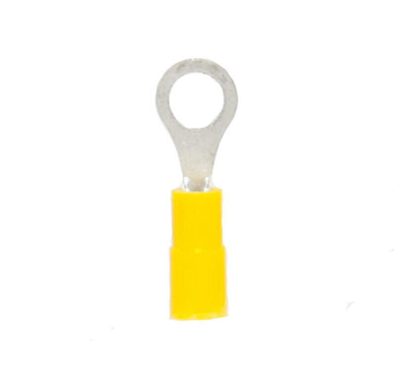 MVP 100 Yellow 24-20 AWG Gauge Vinyl Insulated Ring Terminals #8 Stud