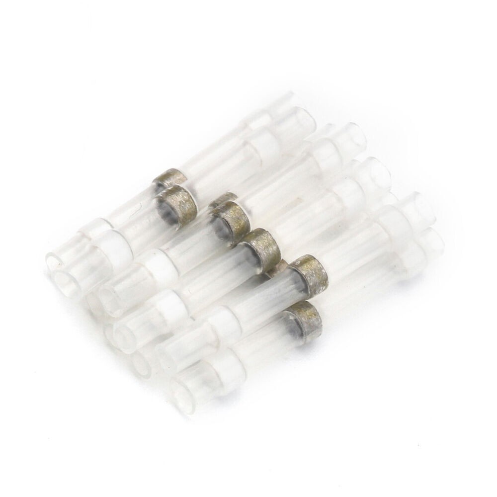 100PCS Solder Seal Wire Connectors Heat Shrink Butt Solder Terminals 26-24 AWG