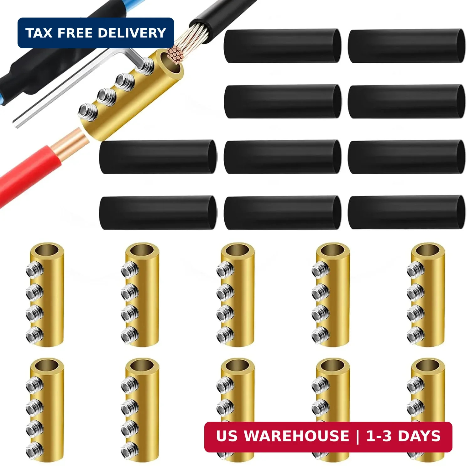 10Pcs 6-10 AWG 6 8 10 Gauge Wire Connector Nut Kit,80Amp Screw Quick Terminal wi