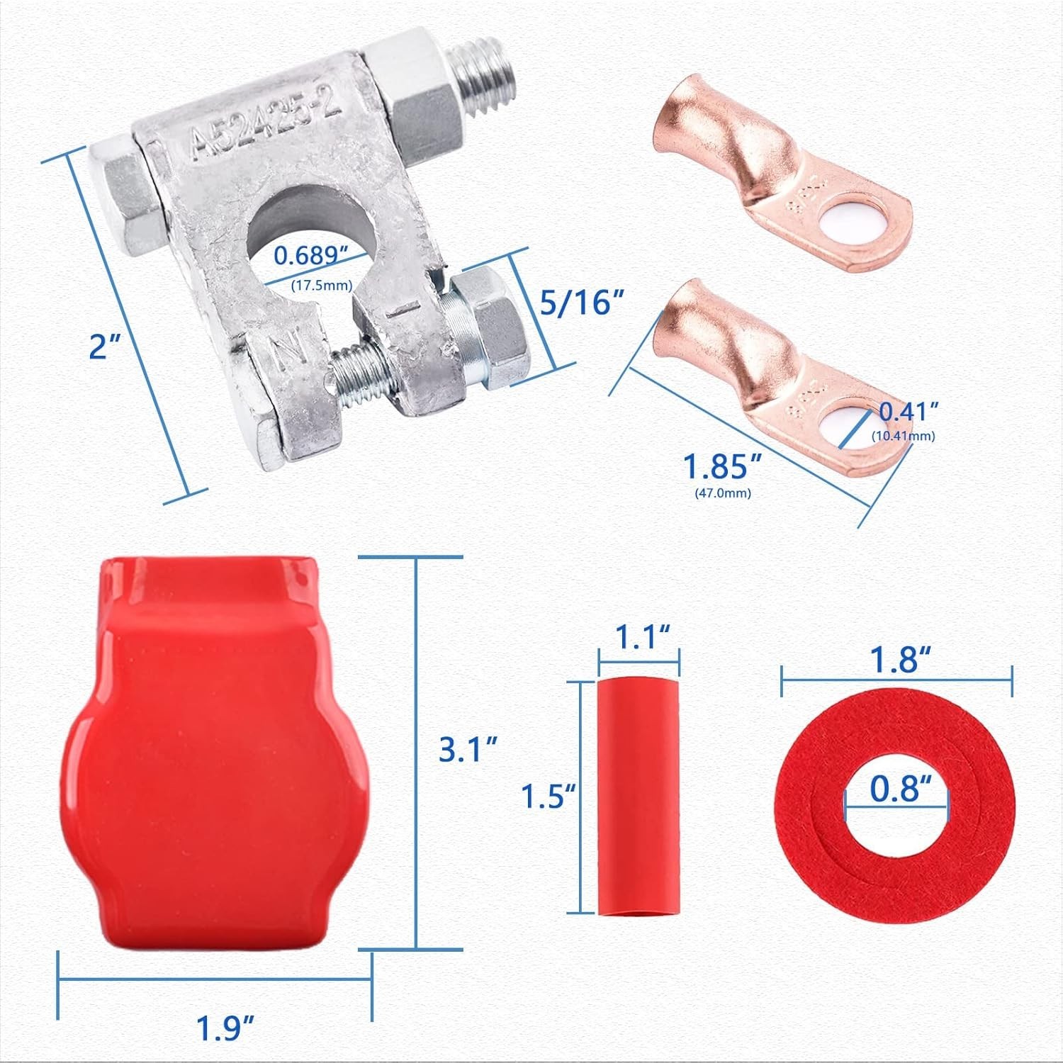 Battery Terminal Connectors, Military Spec Positive Negative Heavy Duty Auto …
