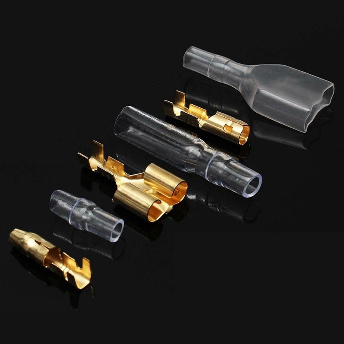 140/700PCS Double Bullet Wire Connectors 3.9mm Male Female Brass Crimp Terminals