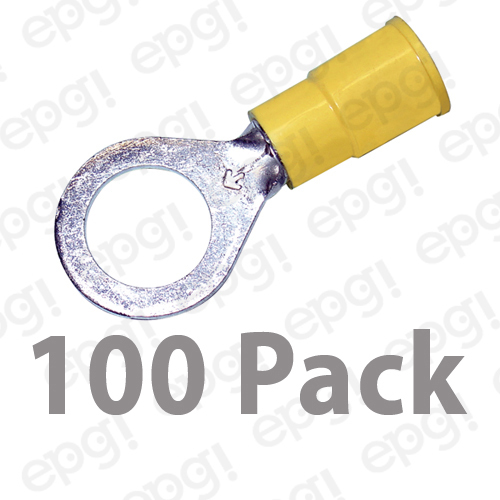 3M RING TERMINAL VINYL 3/8″ YELLOW 10-12 GAUGE #3M109-100PK