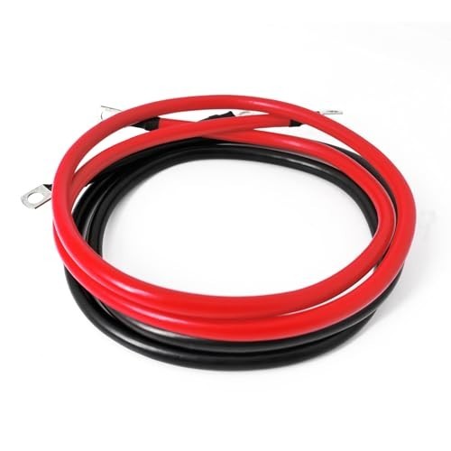 2 AWG Battery Cables 2 Gauge Pure Copper 5FT 3/8 Inch Lugs Inverter Solar