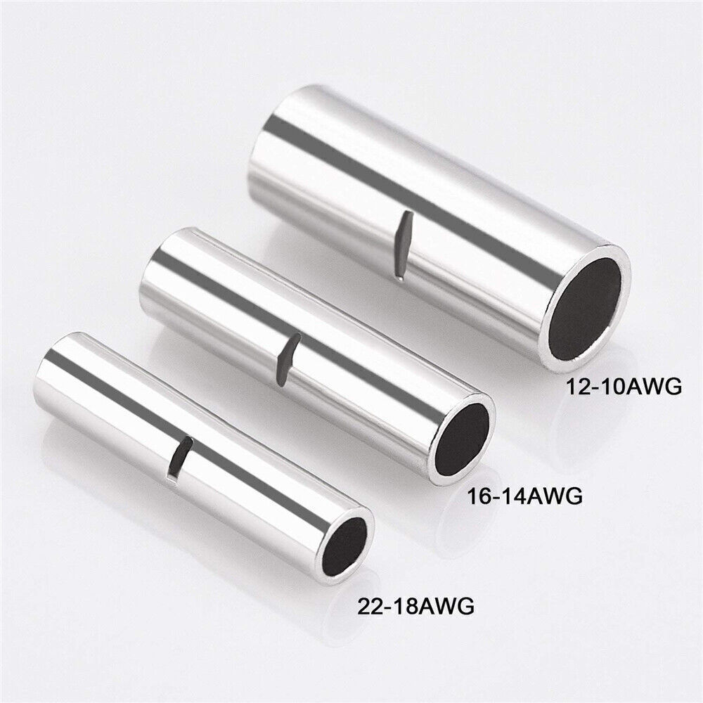 50x Bare Copper Wire Splice Butt 22-10AWG Connectors Ferrule Crimp Terminals