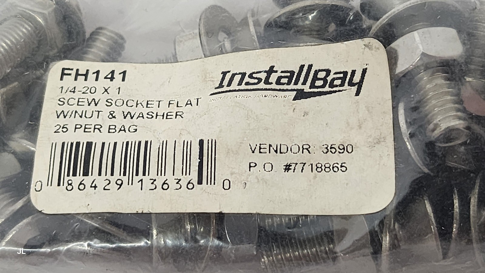 New – Install Bay #FH141 or BH101 flat socket head screw 1/4-20 x 1, 25 pack