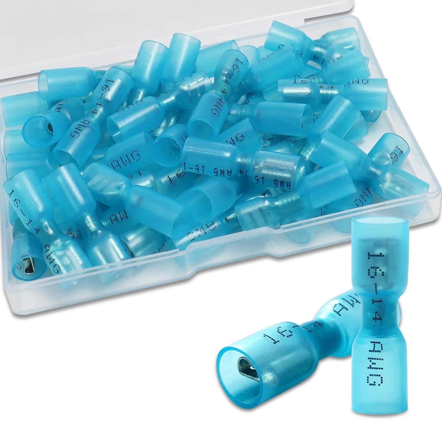 50~500PCS Female Heat Shrink Spade Wire Connectors Insulated Crimp Terminal Kit