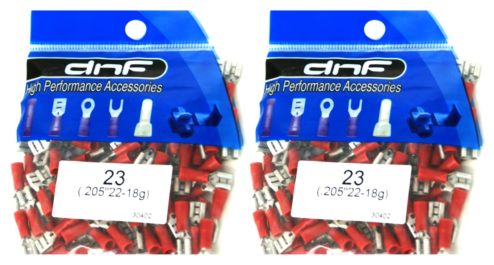 (200 PACK) RED VINYL 22-18 GAUGE FEMALE QUICK DISCONNECT WIRE CONNECTORS .205″