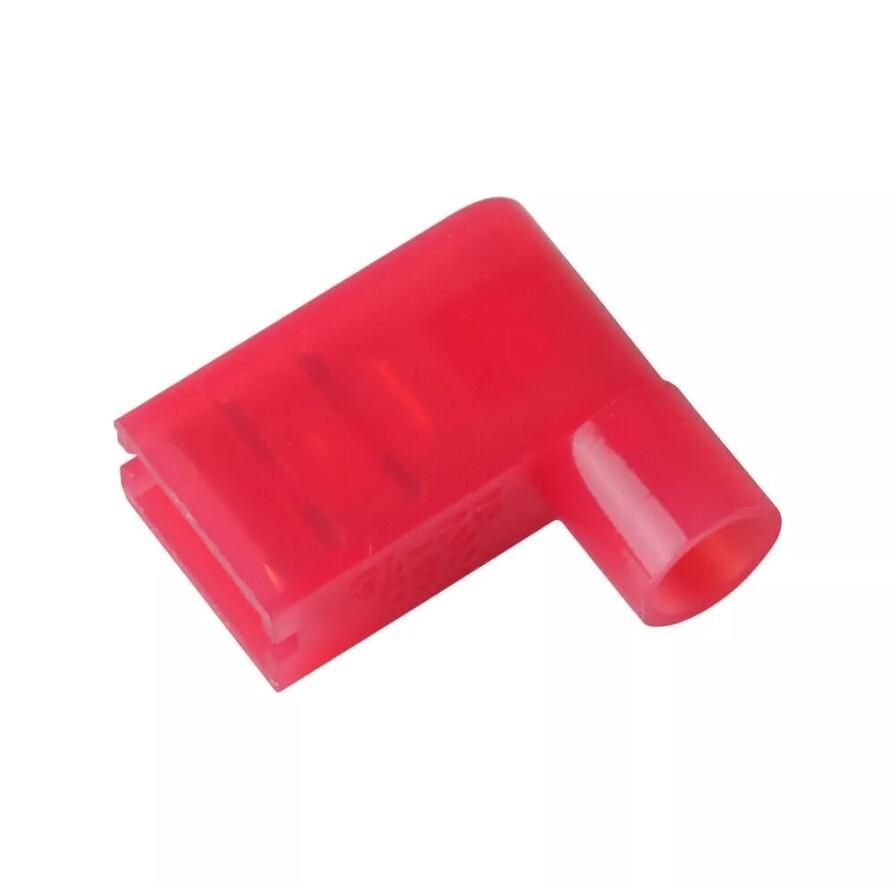 22-18 AWG 90 Degree Nylon Flag Spade Terminals Female Crimp Connectors Insulated